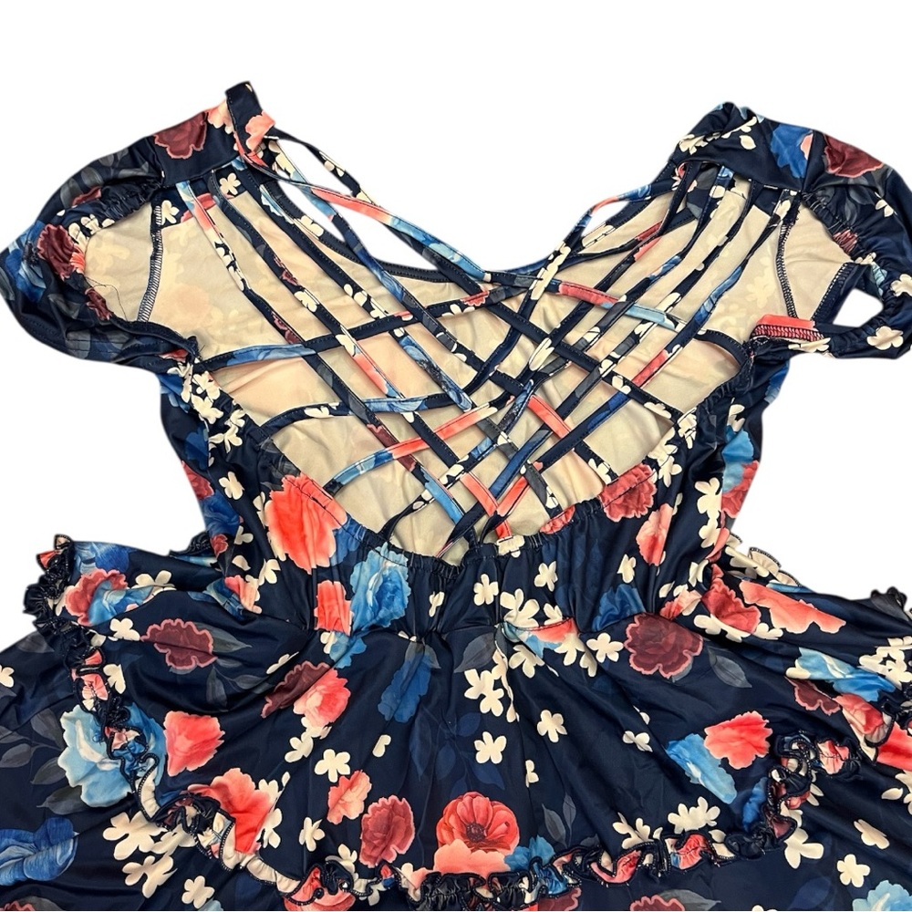 Loragal Floral Ruffle Athletic Dress New with Tags Size M - Picture 4 of 6